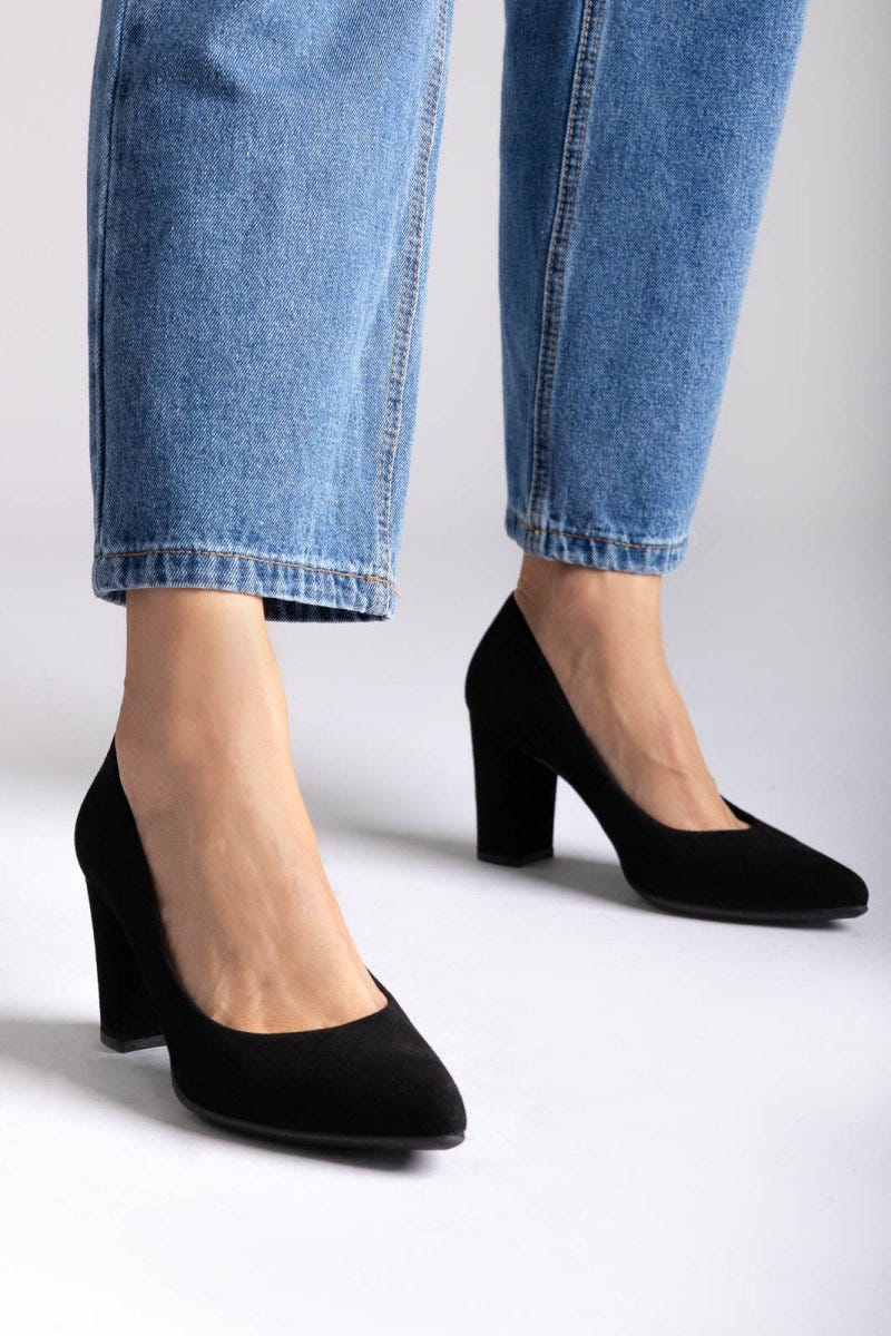 Block Heel Pumps Ragazza 021/A - Black Suede - thefashionproject.gr - RAGAZZA