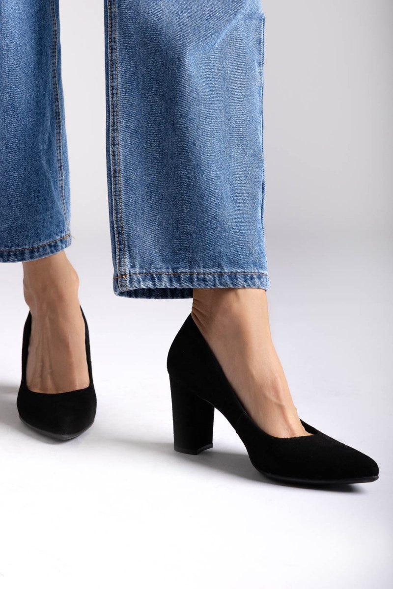 Block Heel Pumps Ragazza 021/A - Black Suede - thefashionproject.gr - RAGAZZA
