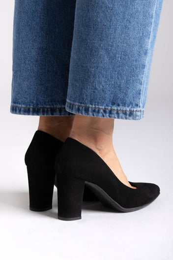 Block Heel Pumps Ragazza 021/A - Black Suede - thefashionproject.gr - RAGAZZA