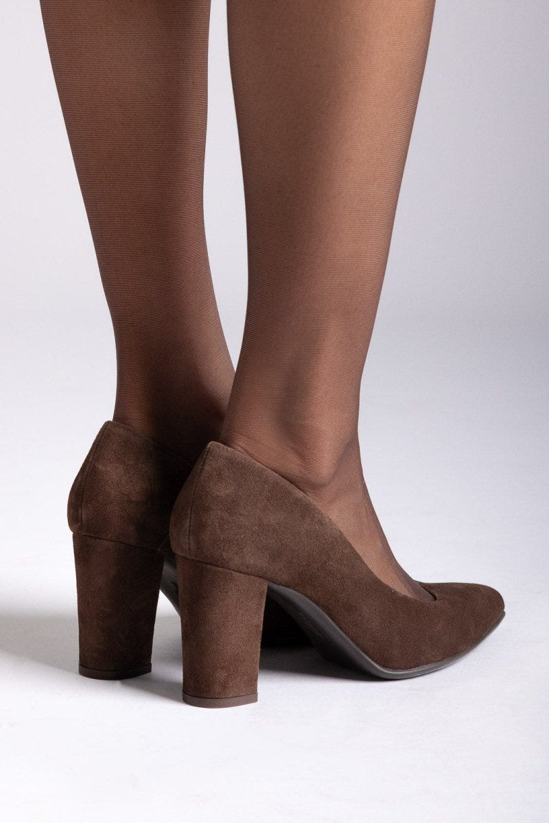 Block Heel Pumps Ragazza 021/A - Brown Suede - thefashionproject.gr - RAGAZZA