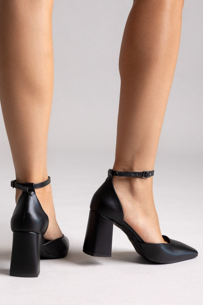 Block Heel Pumps TFP - Black Matte - thefashionproject.gr - TFP