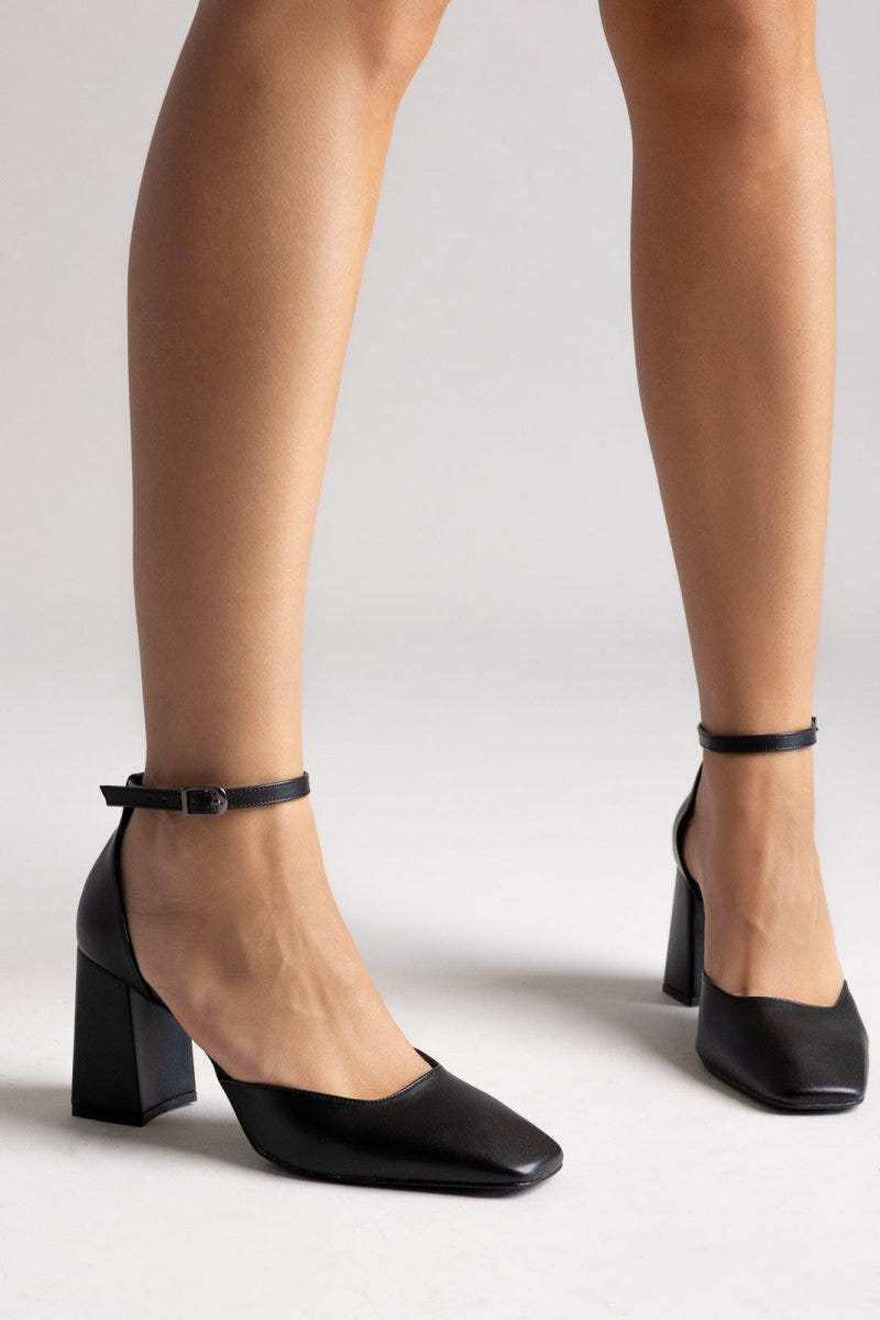 Block Heel Pumps TFP - Black Matte - thefashionproject.gr - TFP