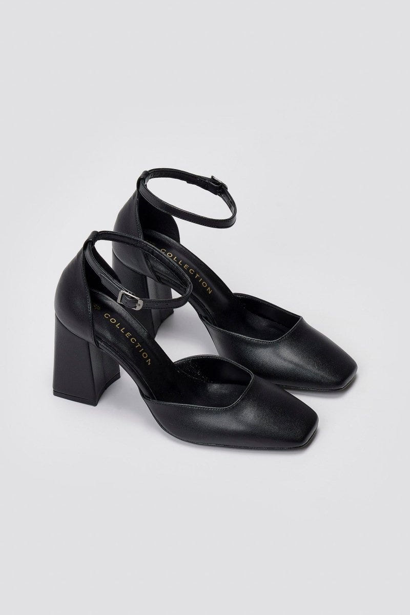Block Heel Pumps TFP - Black Matte - thefashionproject.gr - TFP