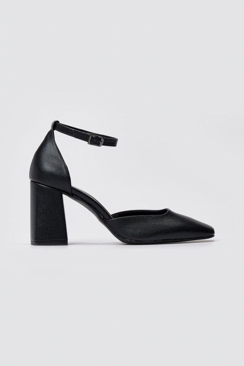 Block Heel Pumps TFP - Black Matte - thefashionproject.gr - TFP