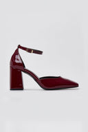 Block Heel Pumps TFP - Bordeaux Patent - thefashionproject.gr - TFP