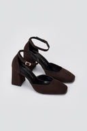 Block Heel Pumps TFP - Brown Suede - thefashionproject.gr - TFP