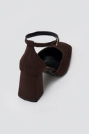 Block Heel Pumps TFP - Brown Suede - thefashionproject.gr - TFP