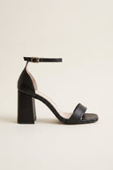 TFP - Block Heel Sandals Ankle Strap - Black Matte
