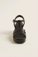 TFP - Block Heel Sandals Ankle Strap - Black Matte