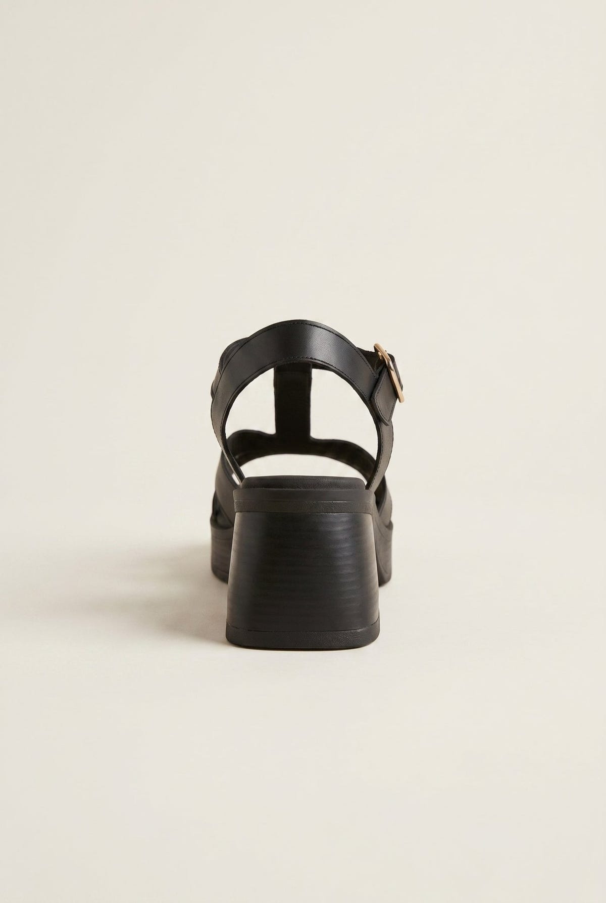 TFP - Block Heel Sandals Ankle Strap - Black Matte