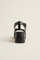 TFP - Block Heel Sandals Ankle Strap - Black Matte
