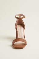 TFP - Block Heel Sandals Ankle Strap - Brown Matte