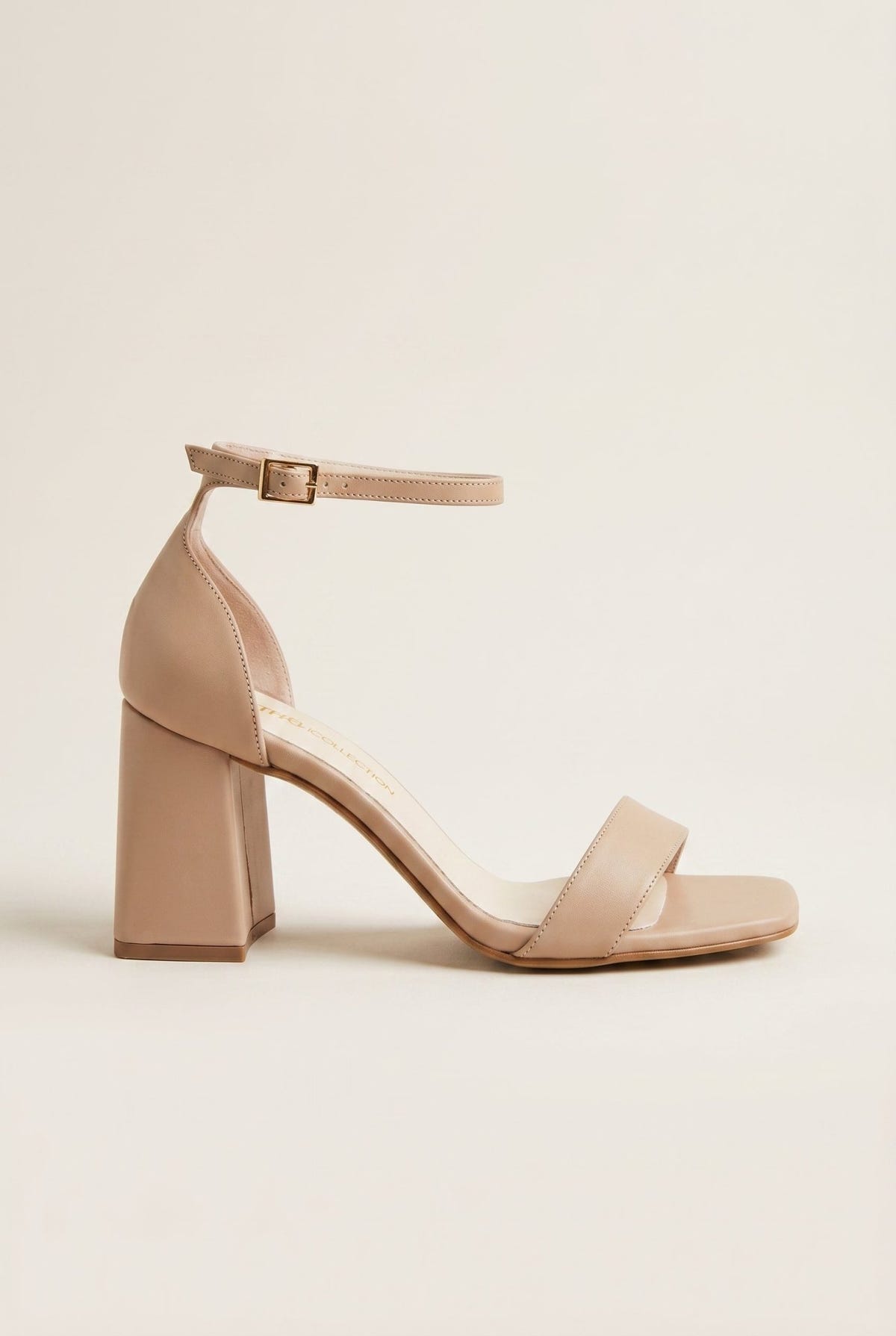 TFP - Block Heel Sandals Ankle Strap - Nude Matte