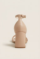TFP - Block Heel Sandals Ankle Strap - Nude Matte