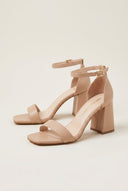 TFP - Block Heel Sandals Ankle Strap - Nude Matte