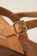 TFP - Block Heel Sandals Ankle Strap - Tan Matte