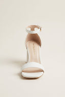 TFP - Block Heel Sandals Ankle Strap - White Matte