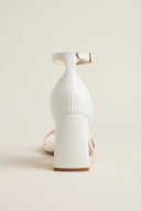 TFP - Block Heel Sandals Ankle Strap - White Matte