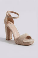 MARQUIIZ - Block Heel Sandals - Beige Suede