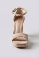 MARQUIIZ - Block Heel Sandals - Beige Suede