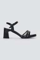 RAGAZZA - Block Heel Sandals - Black Matte