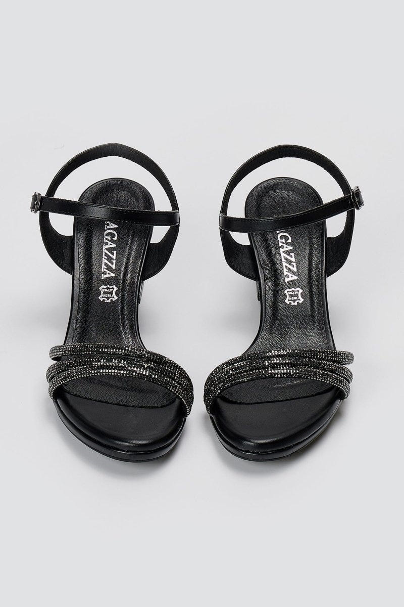 RAGAZZA - Block Heel Sandals - Black Matte