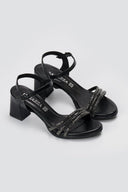 RAGAZZA - Block Heel Sandals - Black Matte