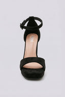 MARQUIIZ - Block Heel Sandals - Black Suede