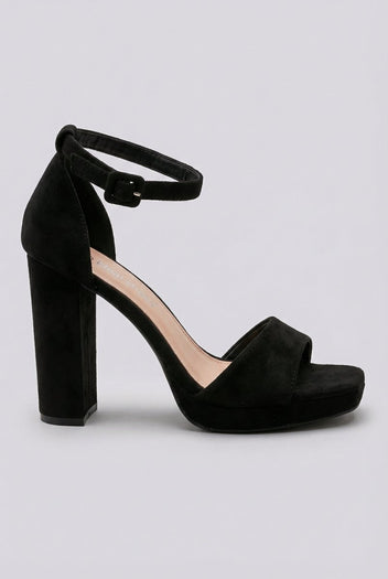 MARQUIIZ - Block Heel Sandals - Black Suede