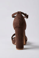 MARQUIIZ - Block Heel Sandals - Brown Suede