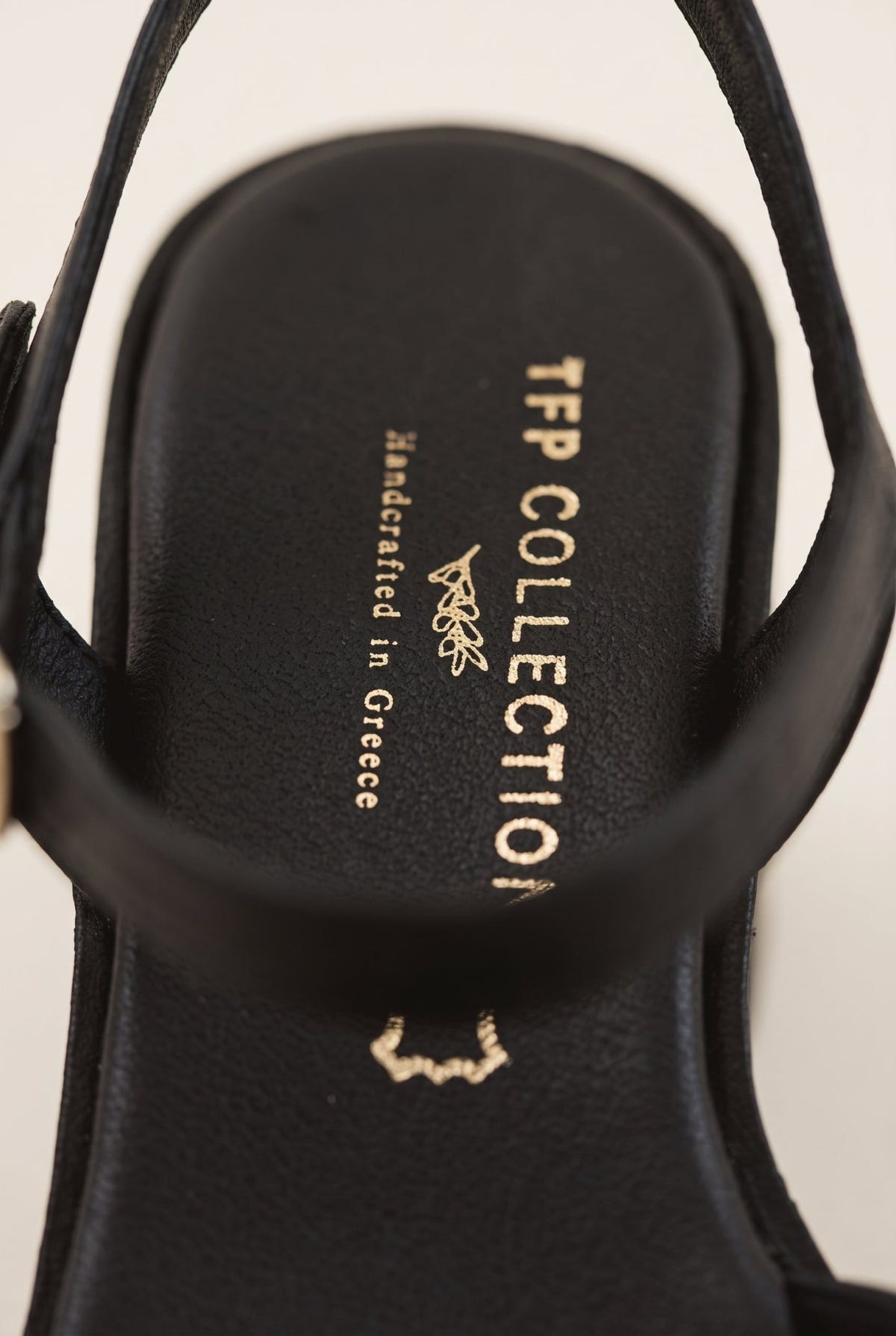 TFP - Block Heel Sandals Crossover Strap - Black Matte