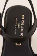 TFP - Block Heel Sandals Crossover Strap - Black Matte