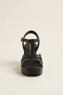 TFP - Block Heel Sandals Cut Out - Black Matte