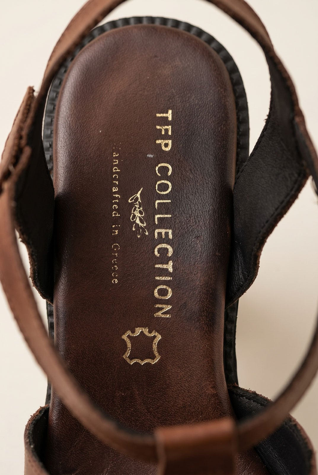 TFP - Block Heel Sandals Cut Out - Brown Matte
