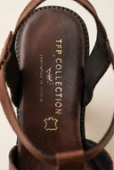 TFP - Block Heel Sandals Cut Out - Brown Matte
