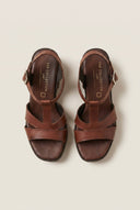 TFP - Block Heel Sandals Cut Out - Brown Matte