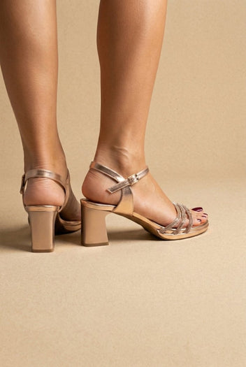 RAGAZZA - Block Heel Sandals - Matte Rose Gold