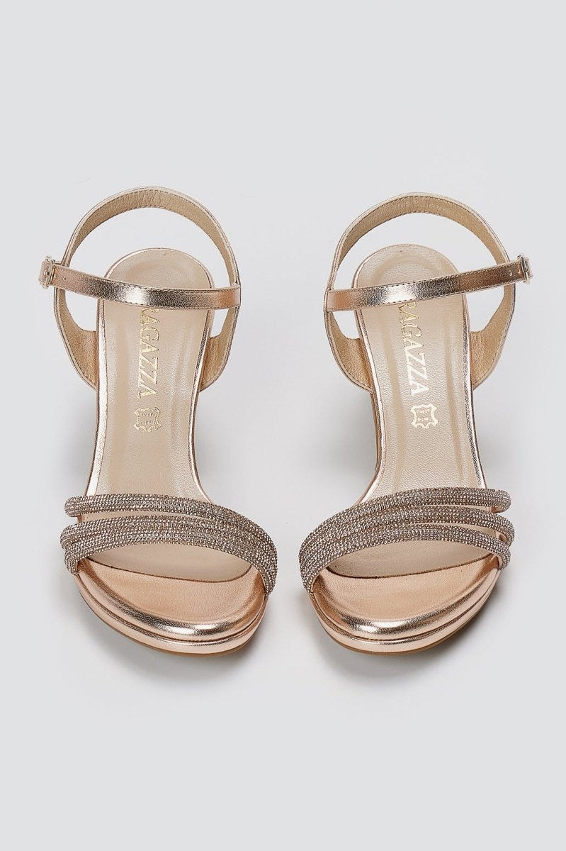 RAGAZZA - Block Heel Sandals - Matte Rose Gold
