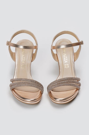 RAGAZZA - Block Heel Sandals - Matte Rose Gold