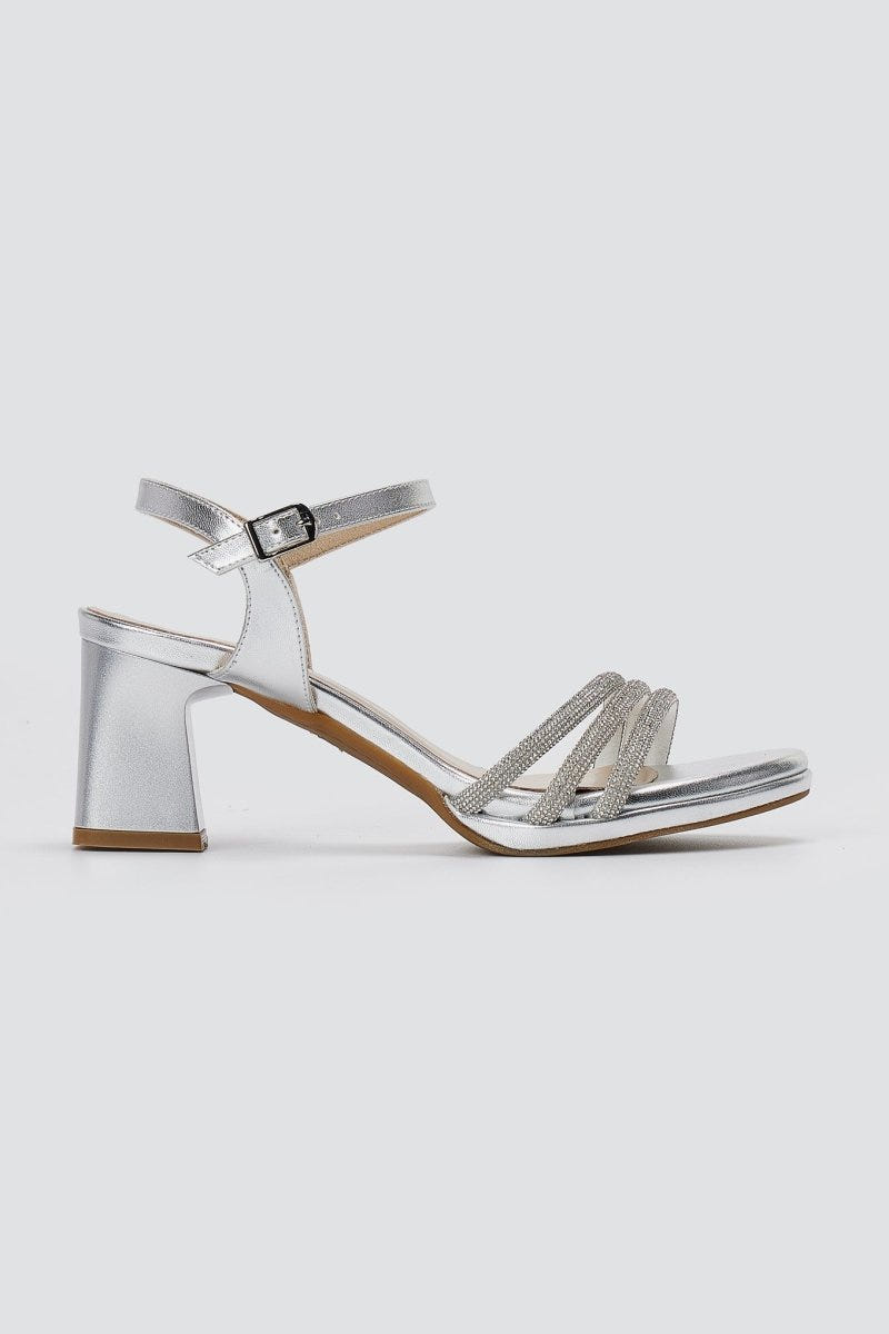 RAGAZZA - Block Heel Sandals - Silver Metallic