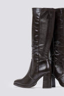 Block Heel Stretch Boots - Dark Brown Matte - thefashionproject.gr - BOTEGGA 22