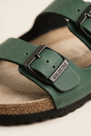 Gold Star - Bold Buckle Wide Strap Sandals - Matte Cypress Green