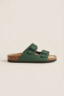 Gold Star - Bold Buckle Wide Strap Sandals - Matte Cypress Green