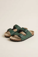 Gold Star - Bold Buckle Wide Strap Sandals - Matte Cypress Green
