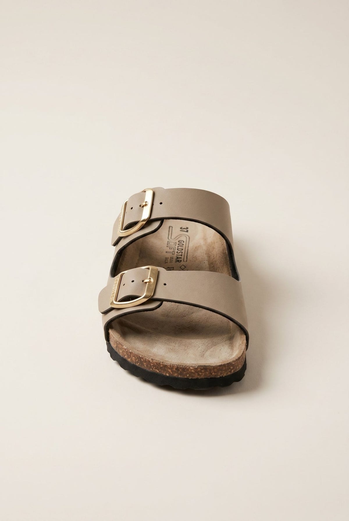 Gold Star - Bold Buckle Wide Strap Sandals - Sand Matte