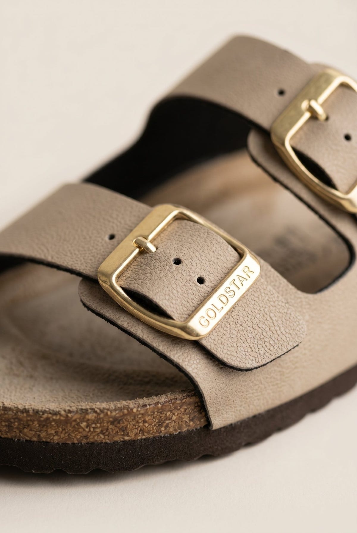 Gold Star - Bold Buckle Wide Strap Sandals - Sand Matte