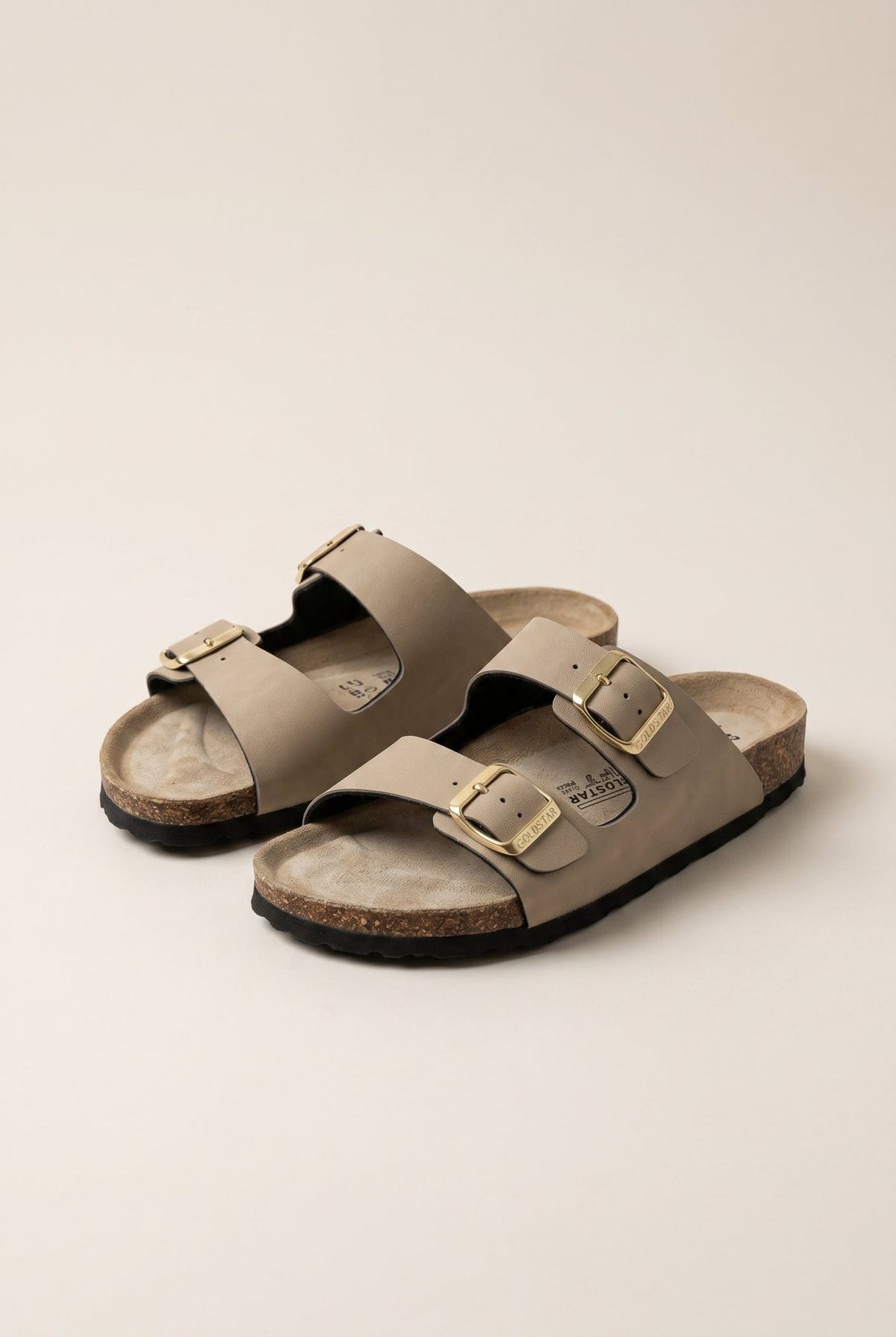 Gold Star - Bold Buckle Wide Strap Sandals - Sand Matte