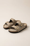 Gold Star - Bold Buckle Wide Strap Sandals - Sand Matte