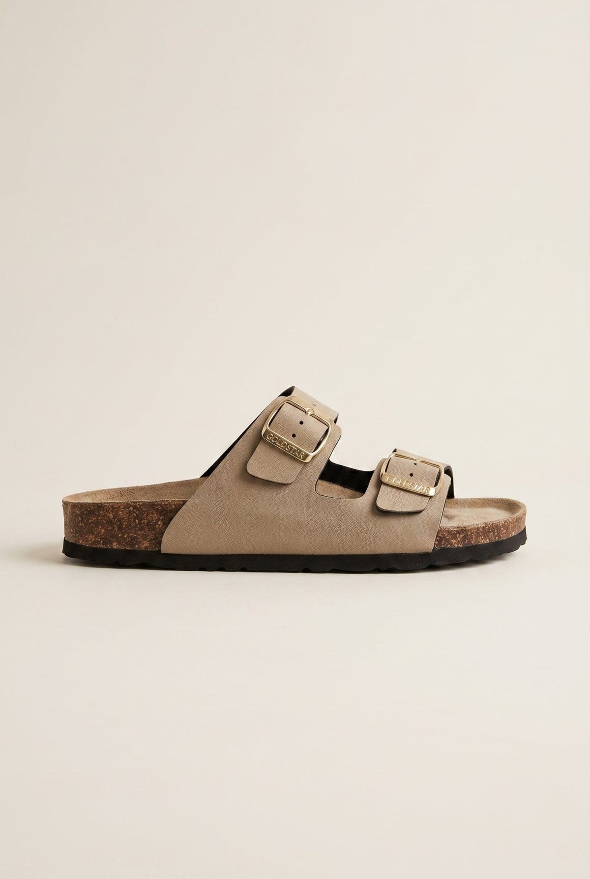 Gold Star - Bold Buckle Wide Strap Sandals - Sand Matte