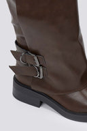 Boots Gaiter Design - Brown Matte - thefashionproject.gr - GOGO